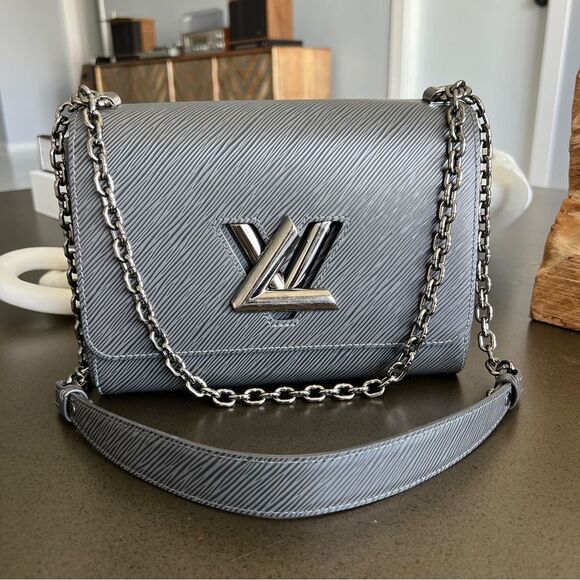 LOUIS VUITTON Authentic Twist MM Gunmetal Silver Color - Picture 11 of 16